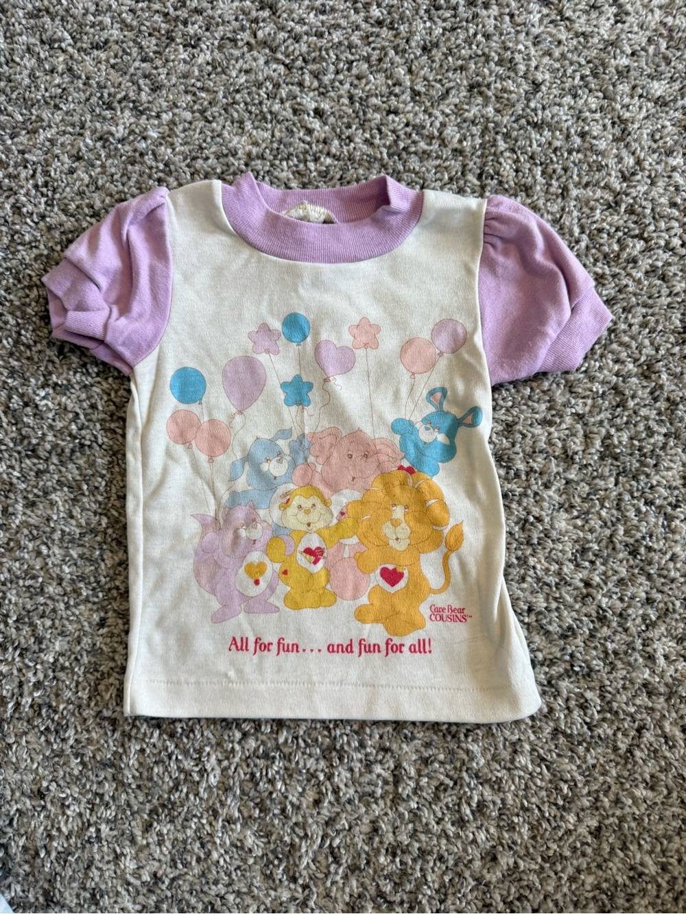 Vintage Care Bear Cousins Short Sleeve Kids Tee